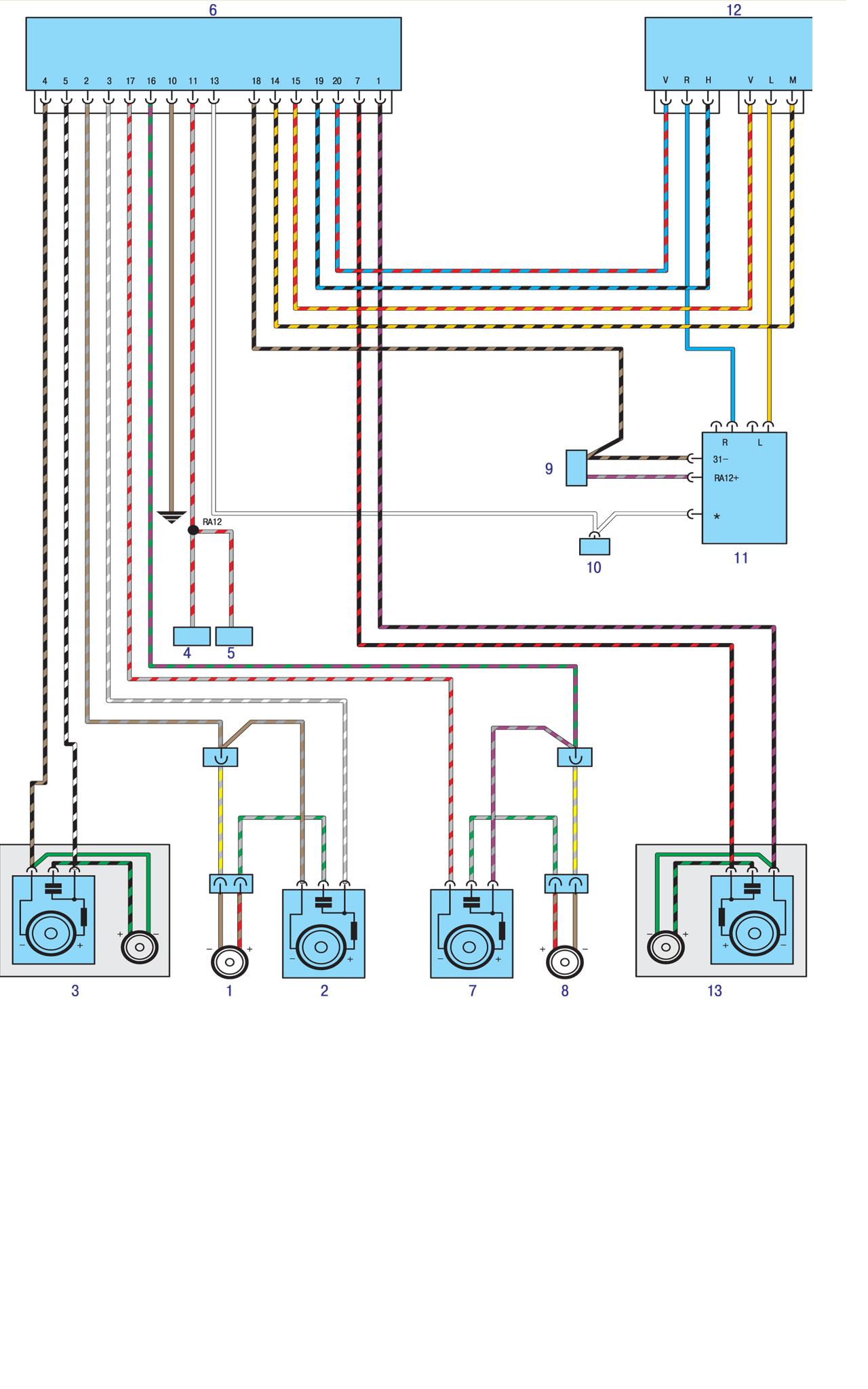Схема проводки БМВ Е30 - Приемник и аудиосистема